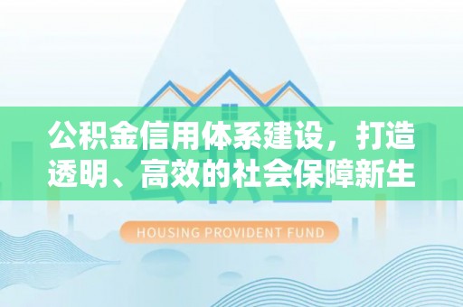 乾安公积金信用体系建设，打造透明、高效的社会保障新生态